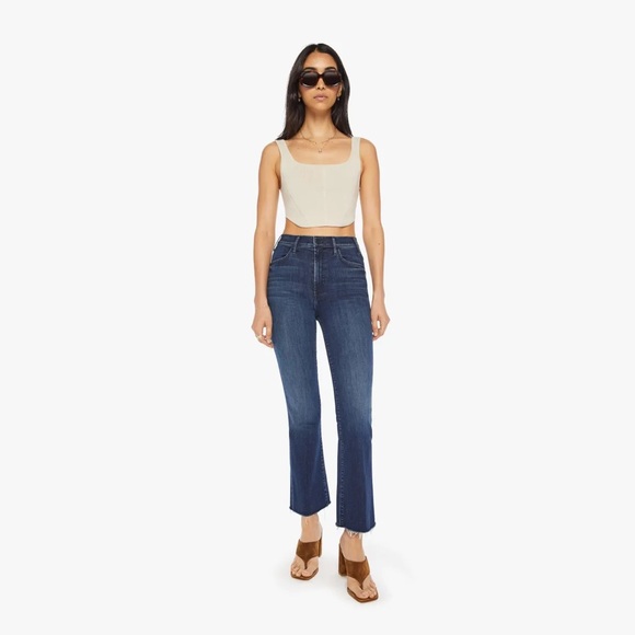 MOTHER Denim - MOTHER Dark Blue Flare Jeans : Hustler Ankle Fray Mint Condition